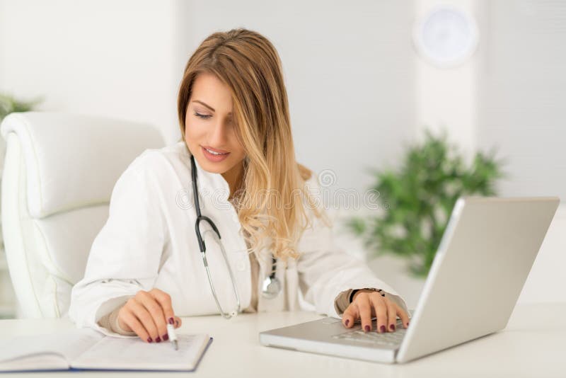 Female Doctor In The Office Stock Image Image Of Nurse Office 66792351