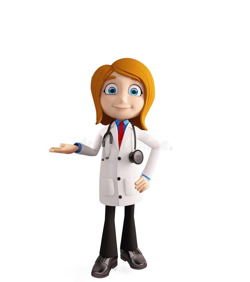 Female doctor with presentation pose