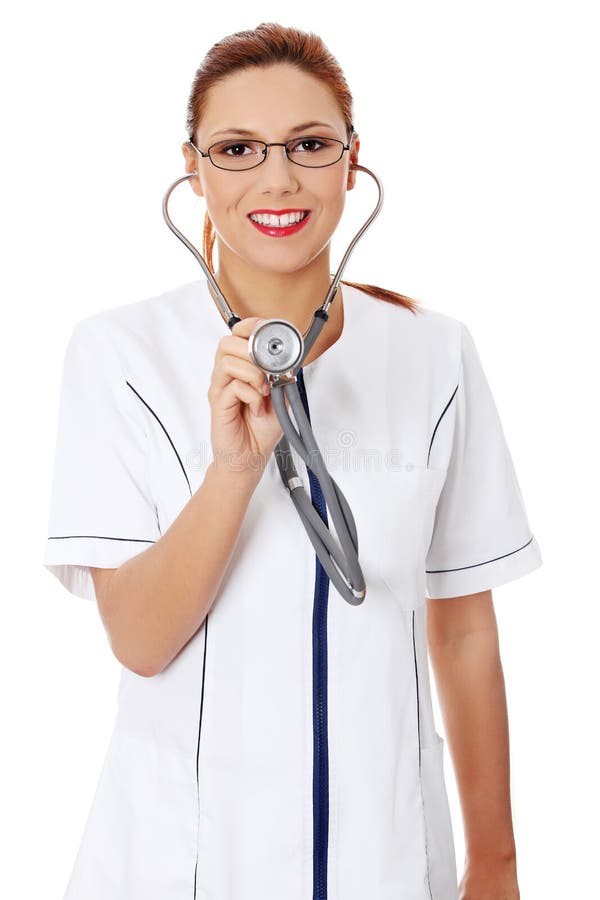 Female Doctor with Stethoscope Stock Photo Image of nurse, laboratory