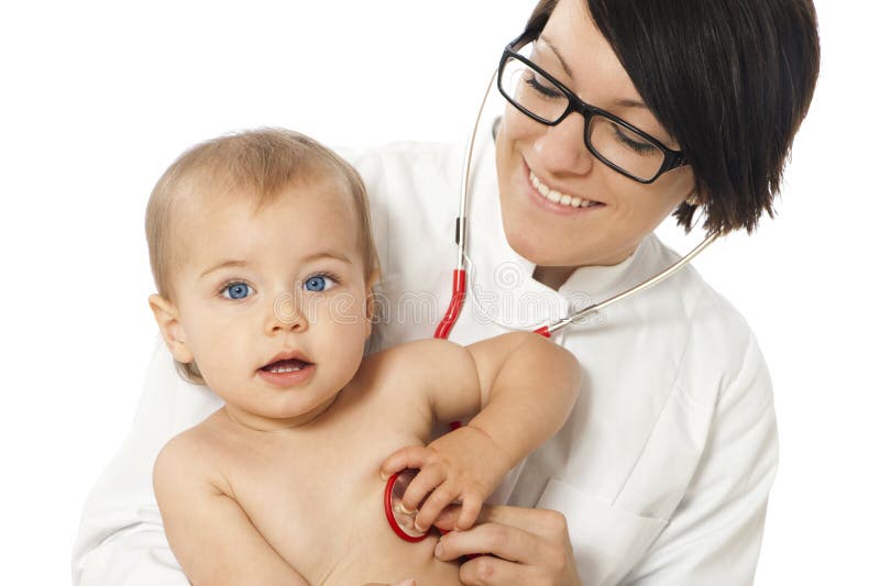 Female doctor with toddler