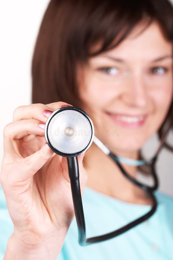 Female Doctor Using Stethoscope Stock Photo Image of caucasian
