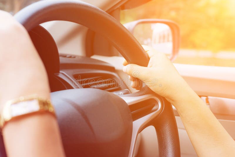Female driving car stock images Female driving car stock images
