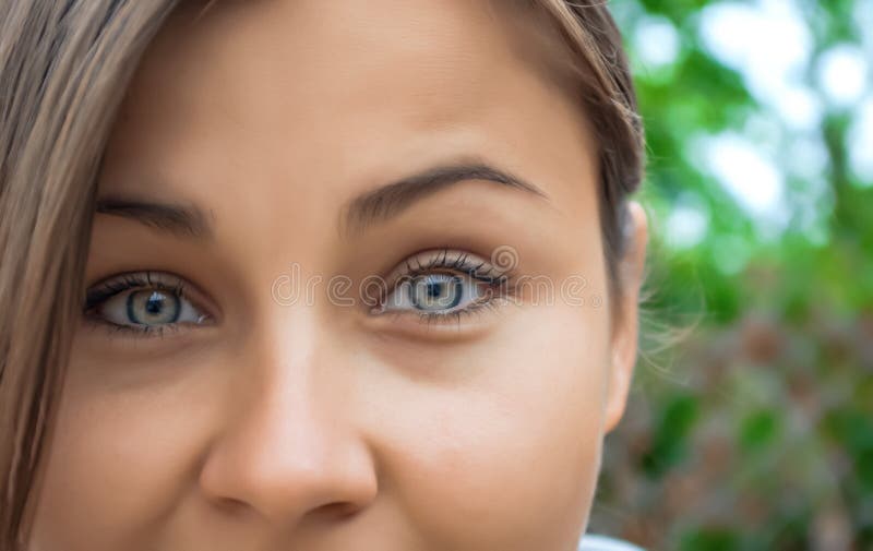 Female Eye Closeup, Direct Look into the Camera Stock Image Image of
