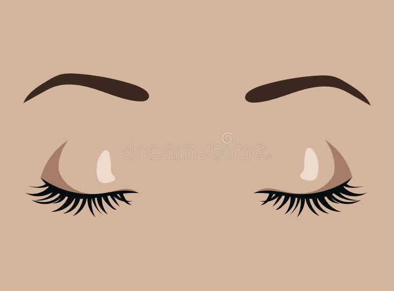 Female Eyes Closed. Sleeping Girl. Beautiful Eyes with Pinched Eyelashes  and Elegant Eyebrows. Eyebrow Tattoo. Facial Stock Vector - Illustration of  girl, glamour: 158331832