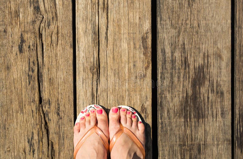 Female Feet with Flip-flops Stock Image - Image of elegance, caucasian ...