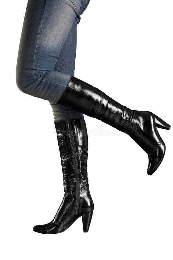 Female feet in high boots