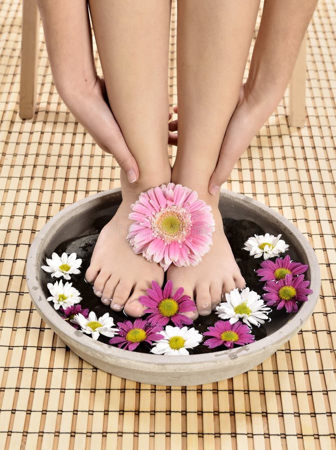 Female Feet at Spa Salon on Pedicure Procedure Stock Photo - Image of ...