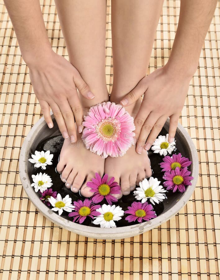 Female Feet at Spa Salon on Pedicure Procedure Stock Photo - Image of ...