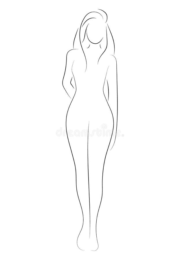 Outline of young girl. 