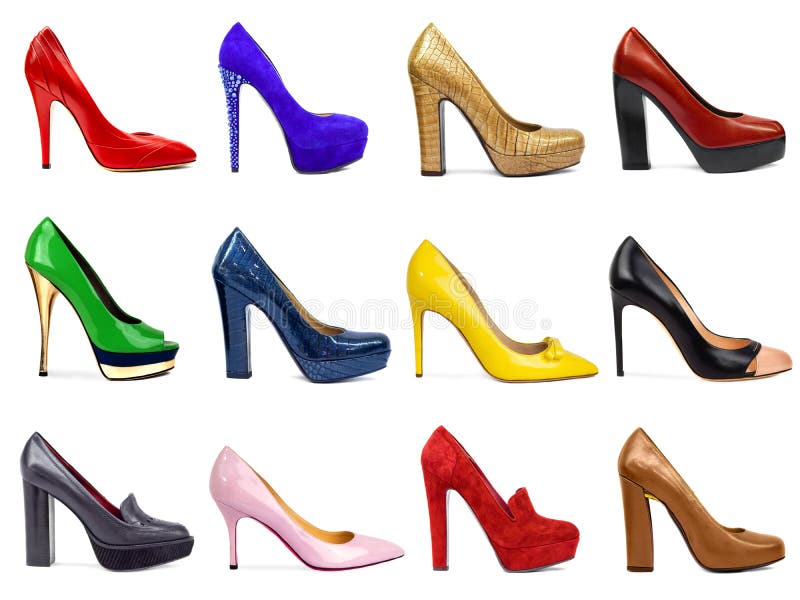 Female Footwear Collection-1 Stock Image - Image of multicolored ...