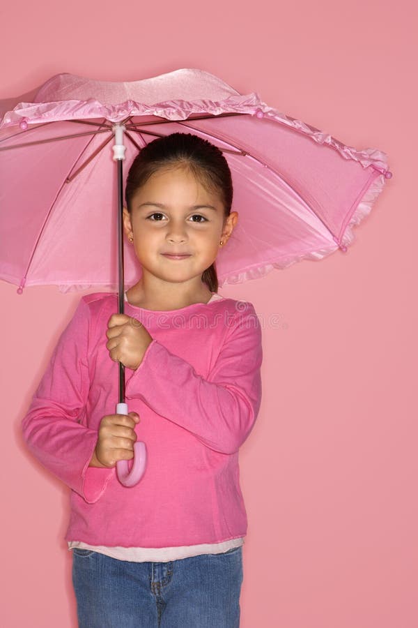 Female girl with umbrella.