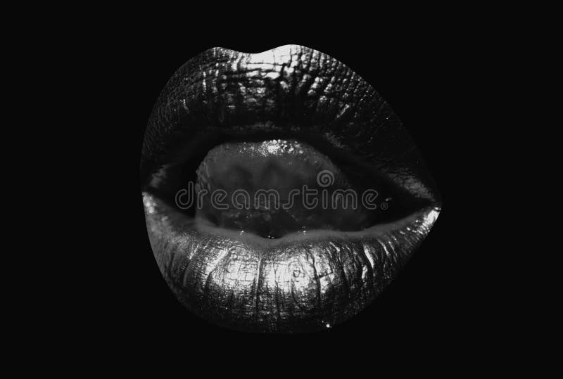 Sensual Woman Licking Her Lips Stock Image Image Of Female Close 17944445