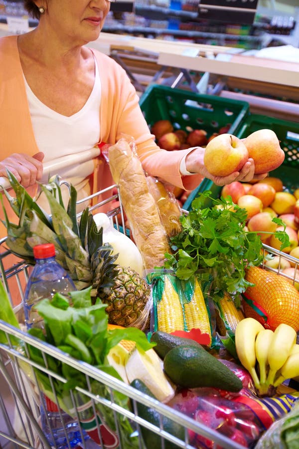 Female with goods stock image