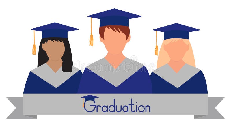 Female graduate students in gown and graduation cap. Graduation ceremony. Vector illustration vector illustration Female graduate students in gown and graduation cap. Graduation ceremony. Vector illustration vector illustration