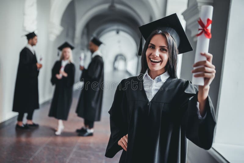 Female graduate in university