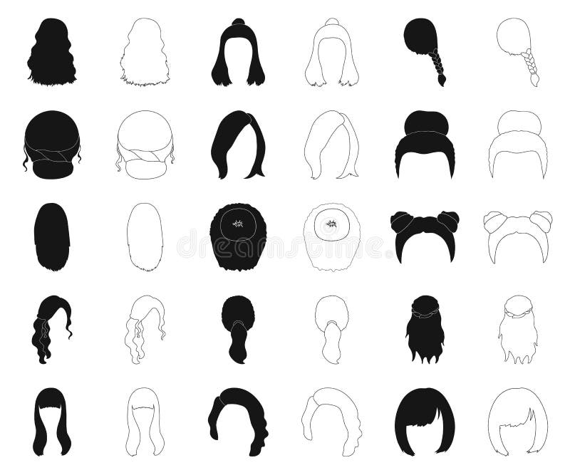 Female Hairstyle Cartoon Icons in Set Collection for Design. Stylish ...