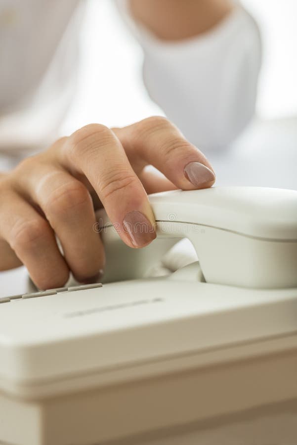 Female Hand Answering a Phone Call Stock Photo - Image of telephone