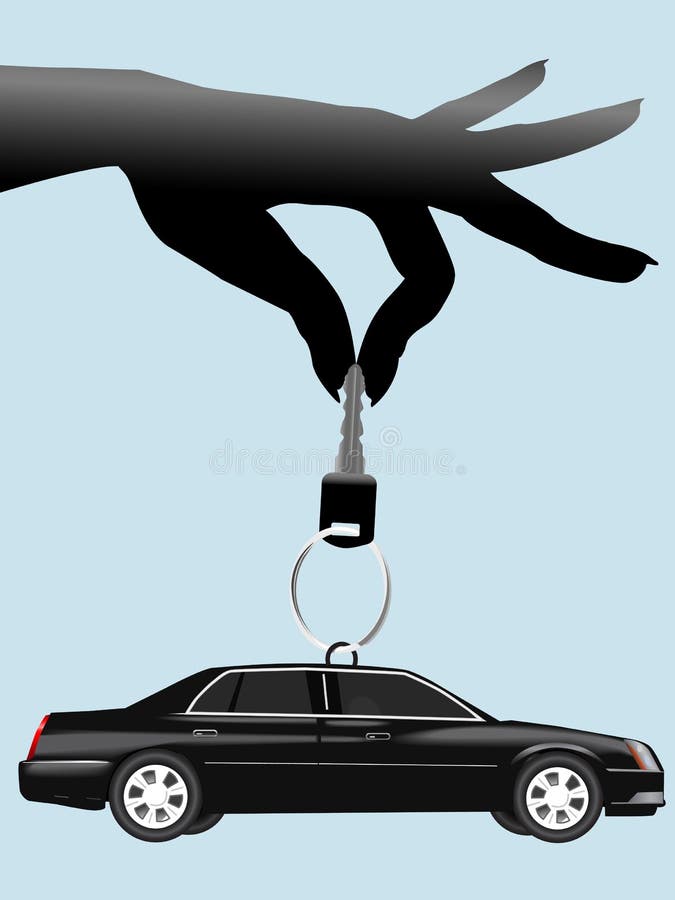 Download Female Hand Dangles Auto Key & Car On Keyring Stock Vector ...