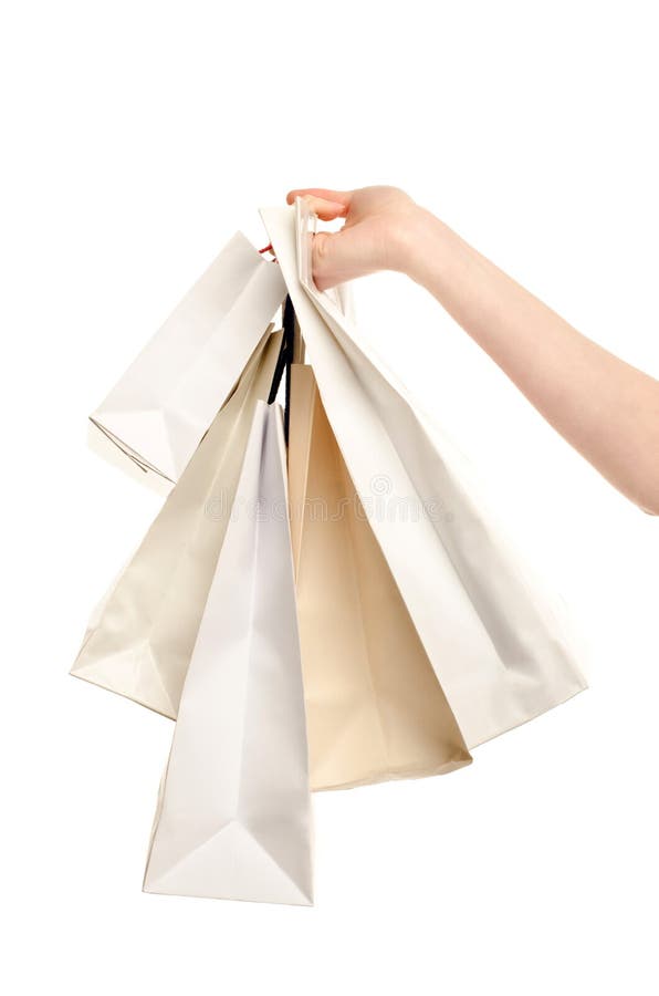 Female Hand Holding Shopping Bags. Stock Image - Image of lifestyle ...