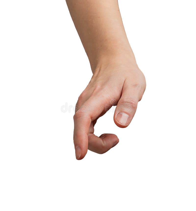 Female hand with index finger extended, pointing downward as if pressing or selecting an invisible stock photos