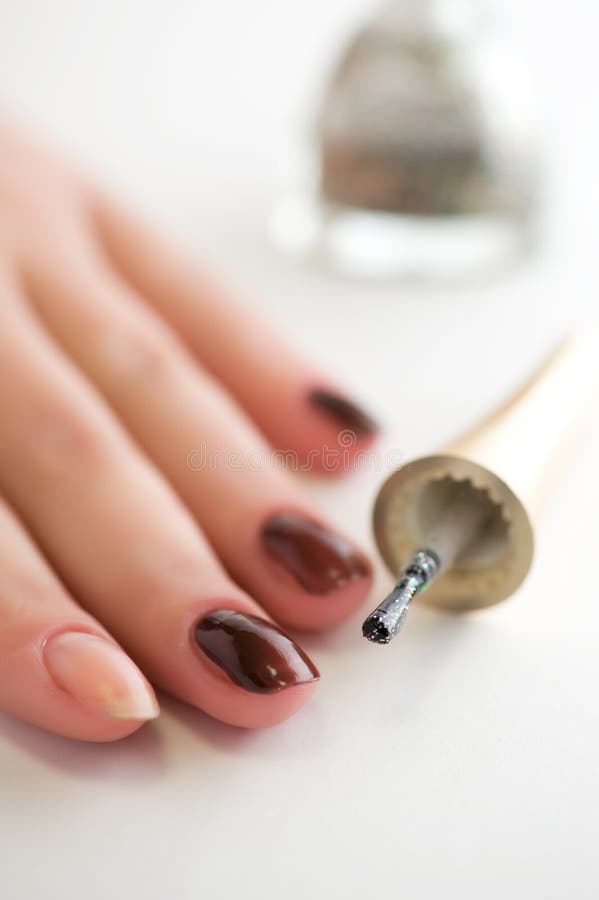 Female hand with a manicure close up