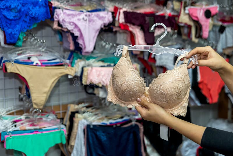 Female Hands with Beige Bra in Underwear Shop Stock Image - Image of lace,  cute: 153707293