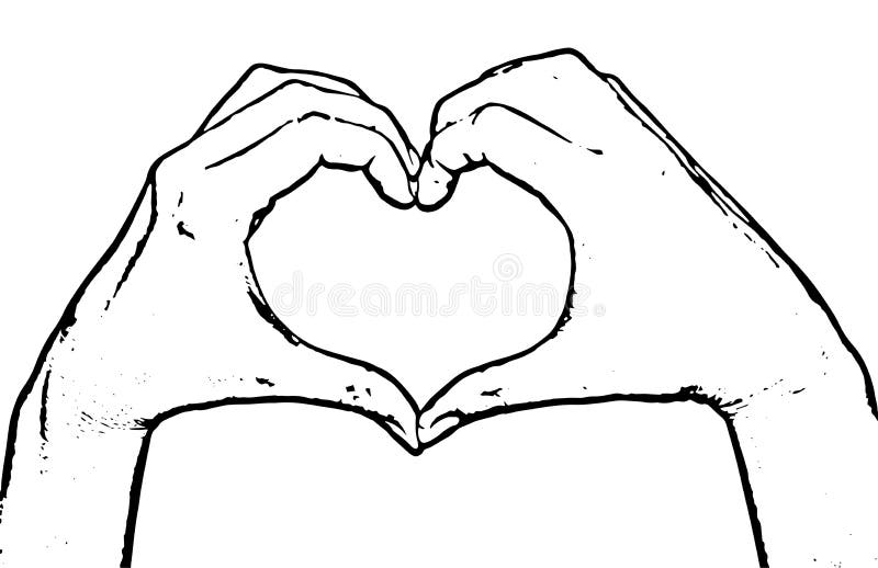 Two Hands Making Heart Sign. Love, Romantic Relationship Concept. Isolated  Vector Illustration Line Style Stock Vector - Illustration of holiday,  nature: 123911638