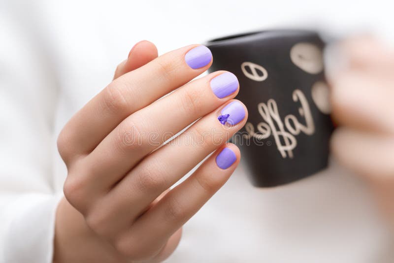 1. Purple and Silver Glitter Short Nail Design - wide 5