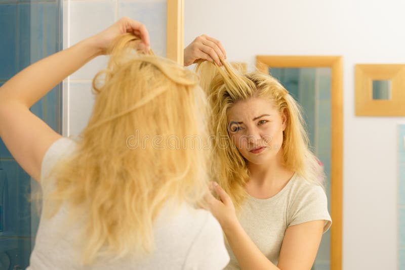 Female Having Problem with Blonde Hair Stock Image - Image of problem, unhappy: 145985795 Female Having Problem with Blonde Hair Stock Image - Image of problem, unhappy: 145985795