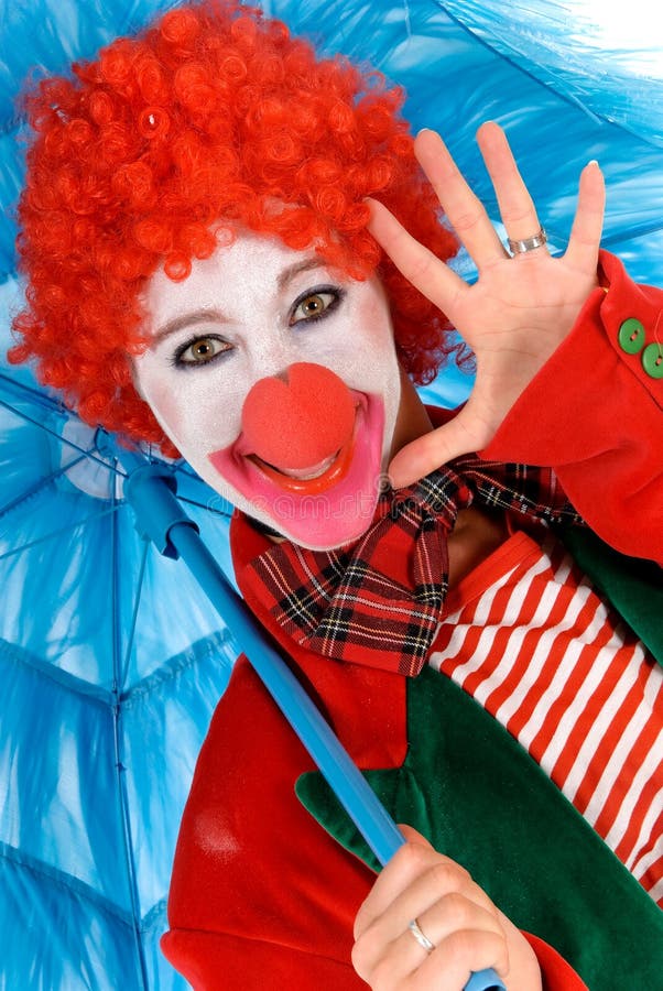 Closeup of Female Clown stock photo. Image of isolated - 1578168