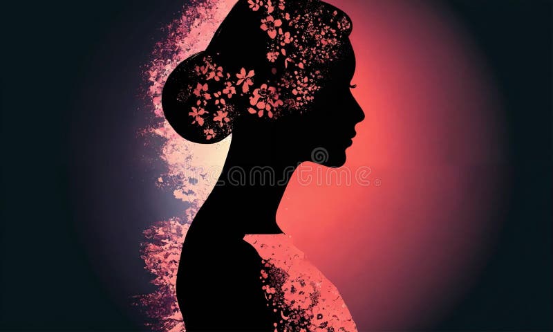 Female image contour in profile vector illustration