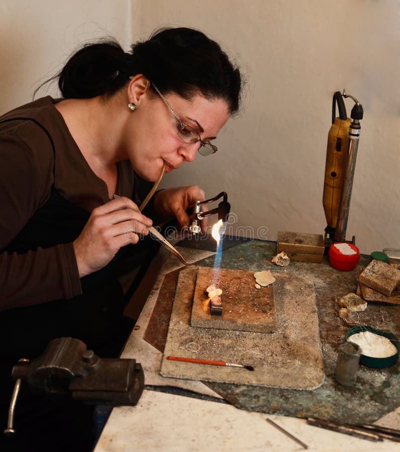 Jewellery Making stock photo. Image of jeweller, female 