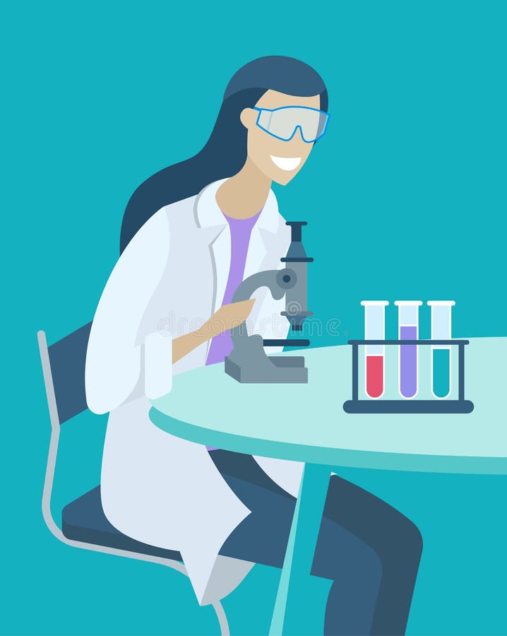 Laboratory Assistant Exploring Medical Preparation royalty free illustration