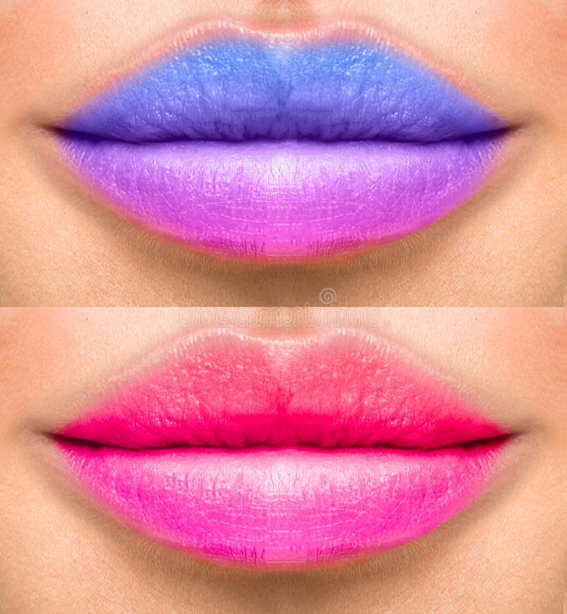 Female Lips With Different Color Of Lipsticks Stock Image Image Of Colors Collage 273013387 