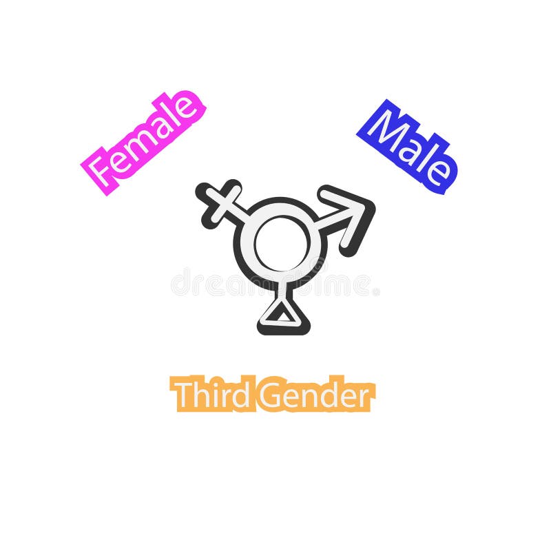 Female Male And Third Gender Icons On White Background Stock Vector 