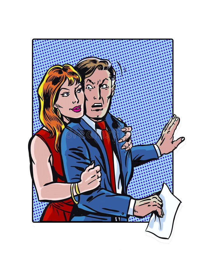 female male workplace sexual harassment abuse characters comic book illustrated female male workplace sexual harassment 105558907