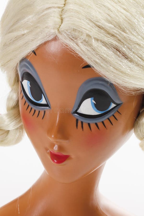 Female Mannequin Head Wearing Blonde Wig with Plaits Stock Image