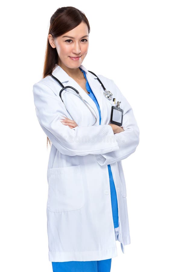 Female medical doctor cross arm