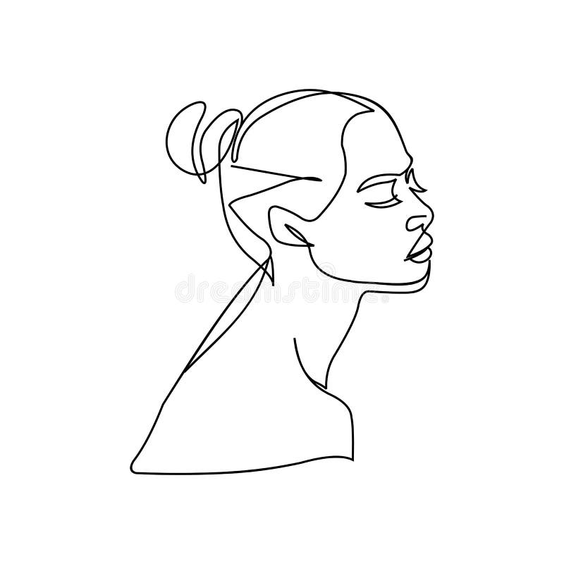 Female Portrait Line Art, Minimalist Girl Drawing, Human People