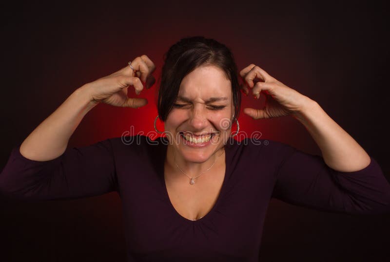 Female model with PMS, nervous breakdown royalty free stock photography Female model with PMS, nervous breakdown royalty free stock photography