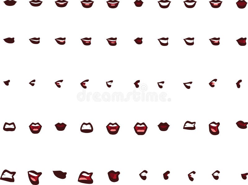 Fifty Female Mouth Positions in Vector -pink Lips Stock Vector -  Illustration of formatpink, chart: 111933518