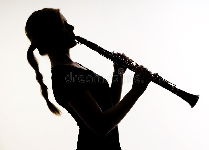 Female Musician Silhouette Woodwind Clarinet