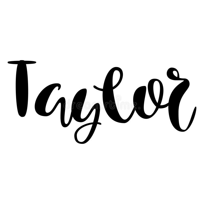 female-name-taylor-lettering-design-handwritten-typography-stock