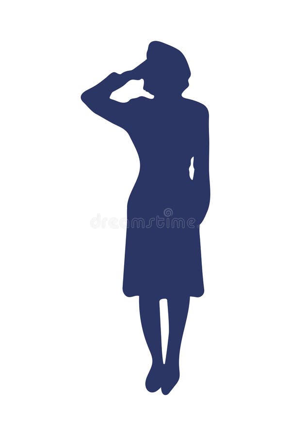 female officer military silhouette icon. female officer military silhouette icon