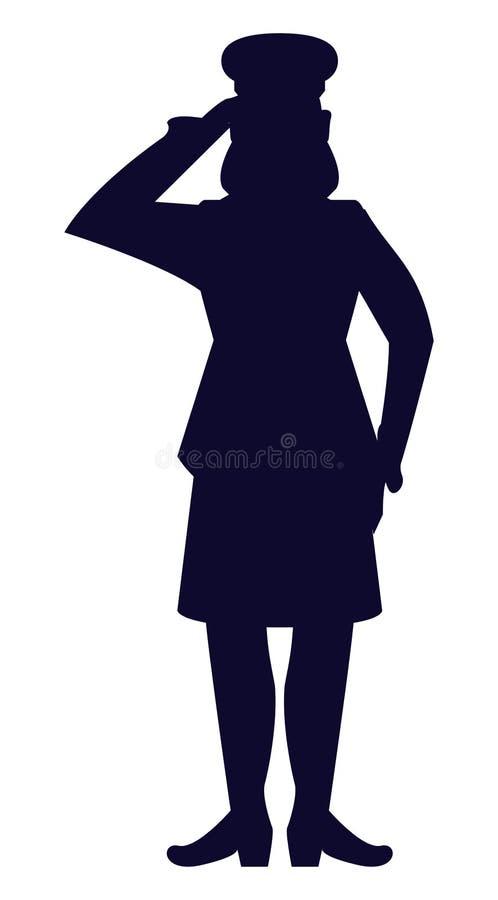 female officer military silhouette icon. female officer military silhouette icon