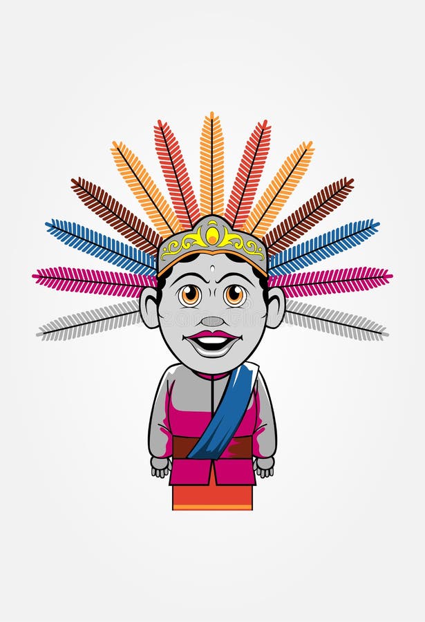 Ondel ondel betawi female ilustration vector royalty free illustration