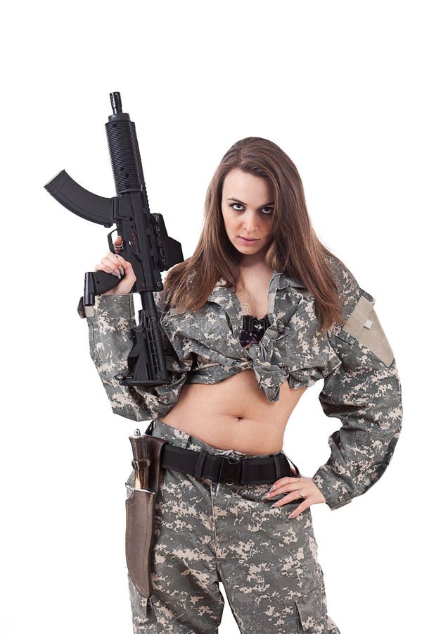 Female paintball player