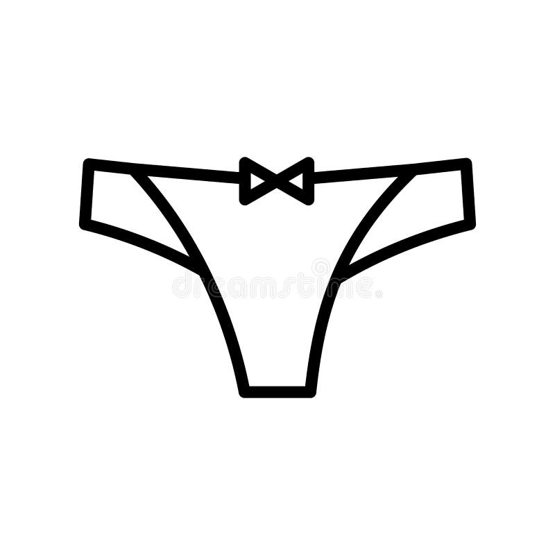 Vecteur Stock Female panties types flat thin line vector icons