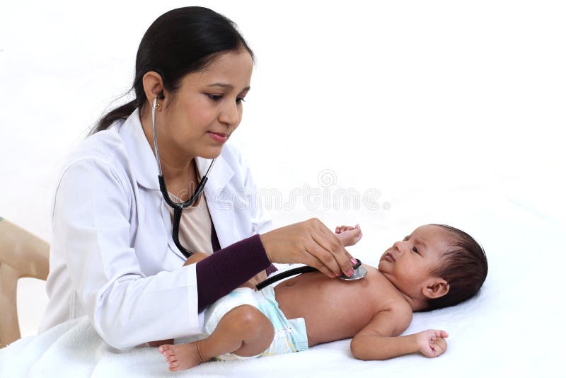Female pediatrician examine newborn baby royalty free stock image Female pediatrician examine newborn baby royalty free stock image