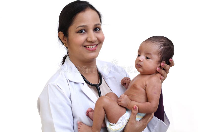Female pediatrician holds newborn baby royalty free stock images Female pediatrician holds newborn baby royalty free stock images
